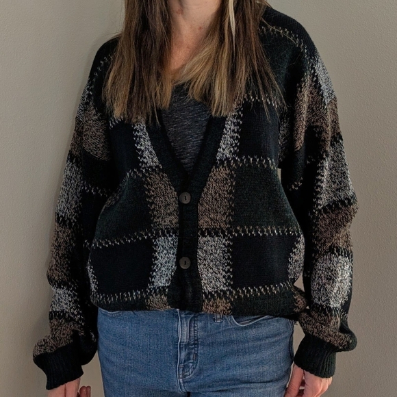 Expressions Other - Vintage Expressions Cosby Plaid Eclectic Grandpa Sweater Cardigan, Sz M